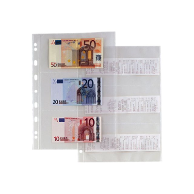 Busta Porta Banconote In PPL Foratura Universale Trasparente 6 Tasche 10pz