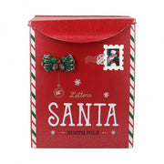 Cassetta Postale Bianca delle Lettere di Babbo Natale North Pole in Metallo 35 cm