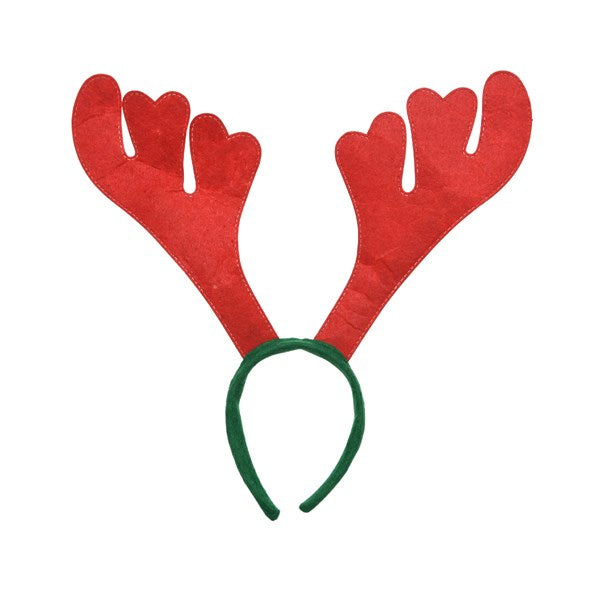 Frontino Natale Verde Con Corna Di Renna Rosse