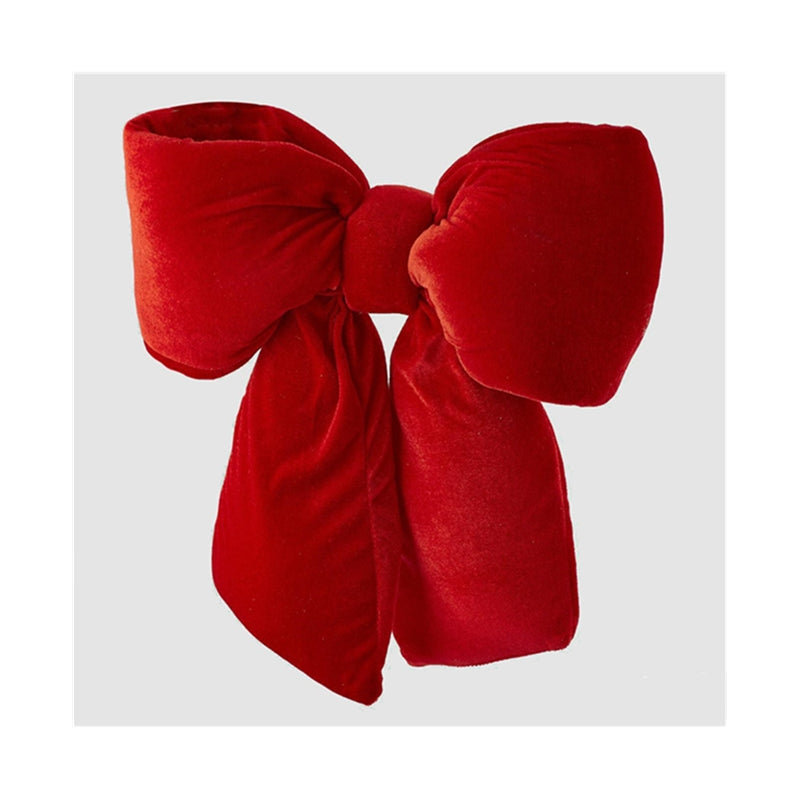 Addobbo Albero Di Natale Fiocco Velluto Rosso 48cm