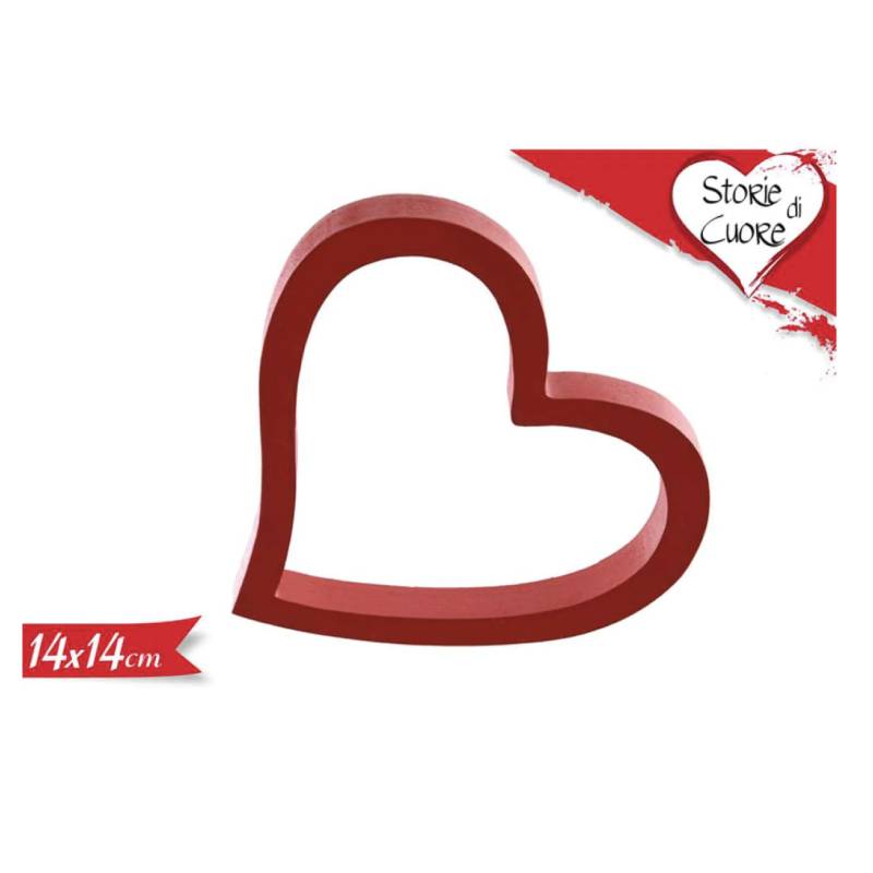 Decorazione In Legno Cuore San Valentino Love 14x14cm