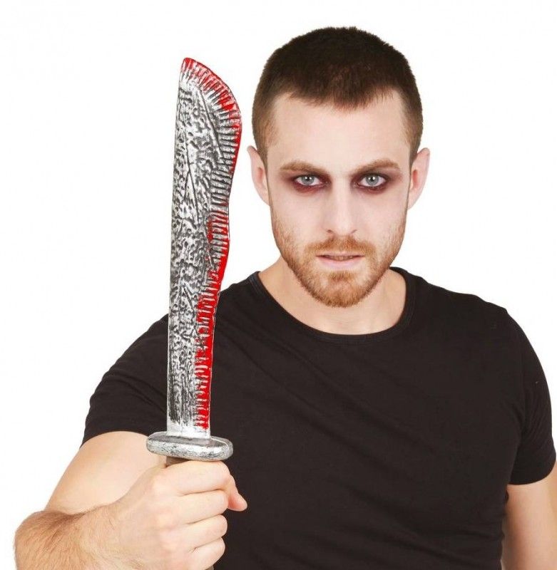 Machete Insanguinato In Plastica 42cm Halloween