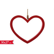 Pendaglio Casa Cuore Di Legno San Valentino 30x27 cm