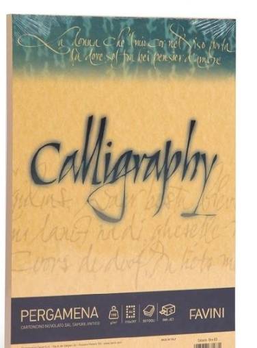 Fogli Pergamena Favini Calligraphy A4 190g 50 Fogli Oro