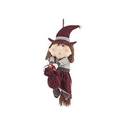Addobbo Natale Befana Grigia e Bordeaux 38cm