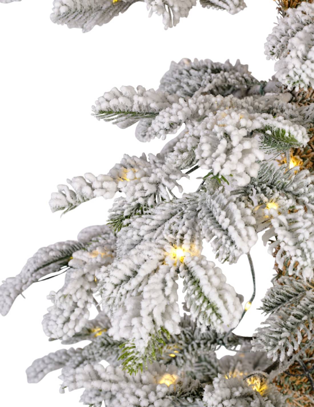 Albero Di Natale Abete Alpine Fir Pre Lit Innevato 200 LED 210cm