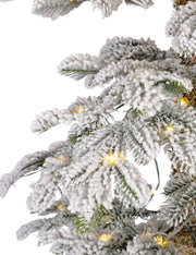 Albero Di Natale Abete Alpine Fir Pre Lit Innevato 250 LED 240cm