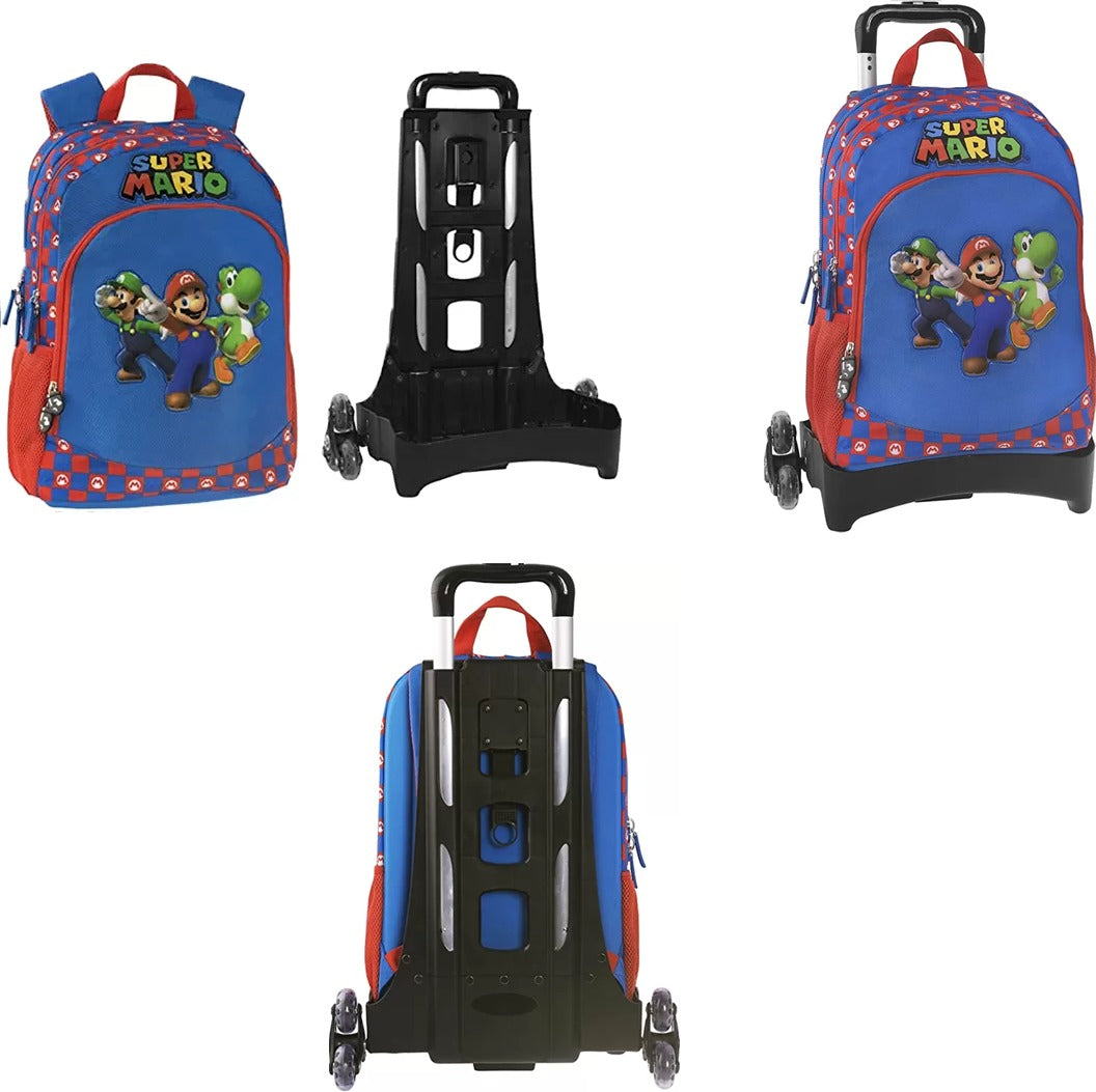 Zaino Super Mario Organizzato Trolley Staccabile