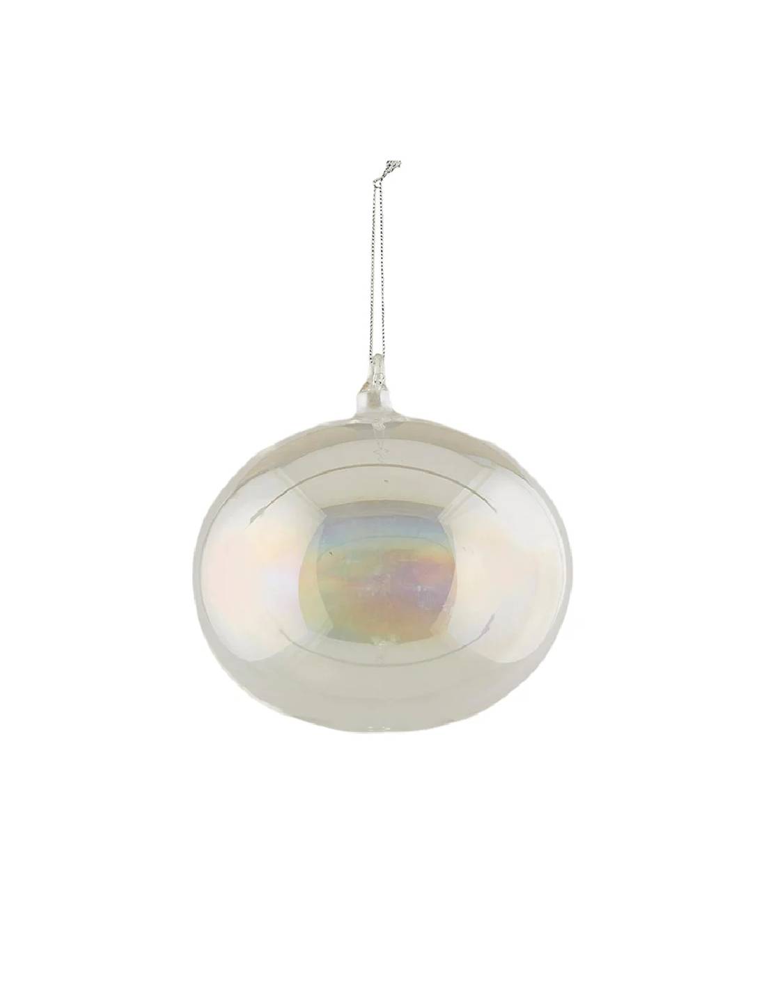 Pallina Albero Di Natale In Vetro Iridescente 15cm