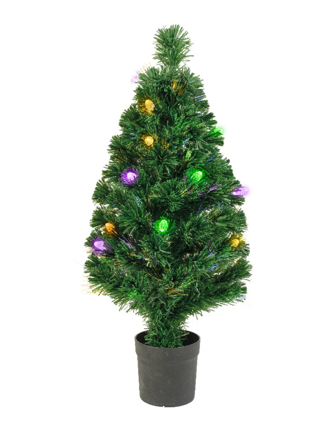 Albero Di Natale Fibre Ottiche 24 Led Multicolor h90cm