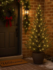 Albero Di Natale Norway In Vaso 80 LED 120cm