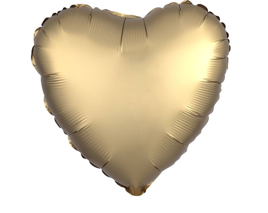 Palloncino Cuore Oro Satinato 17" 43cm