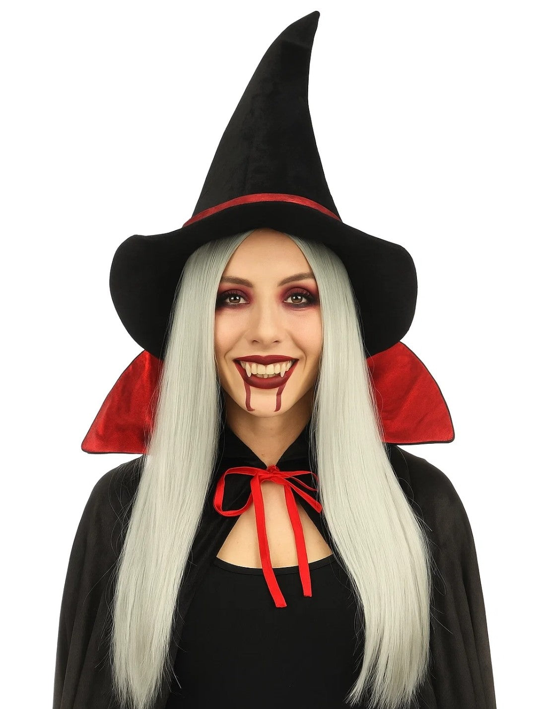 Parrucca Di Halloween Carnevale Grigia Lunga