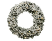 Fuoriporta Ghirlanda Corona Verde Innevata 50cm