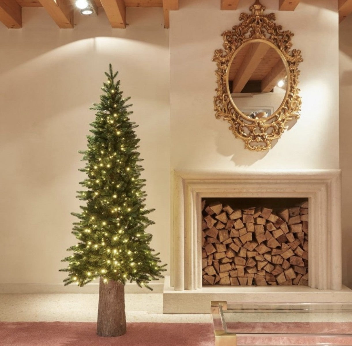 Albero Di Natale Pino Slim 180cm Con 360 Mini Led Verde - EDG