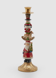 Candelabro Di Natale Con 3 Figure Rosso E Oro