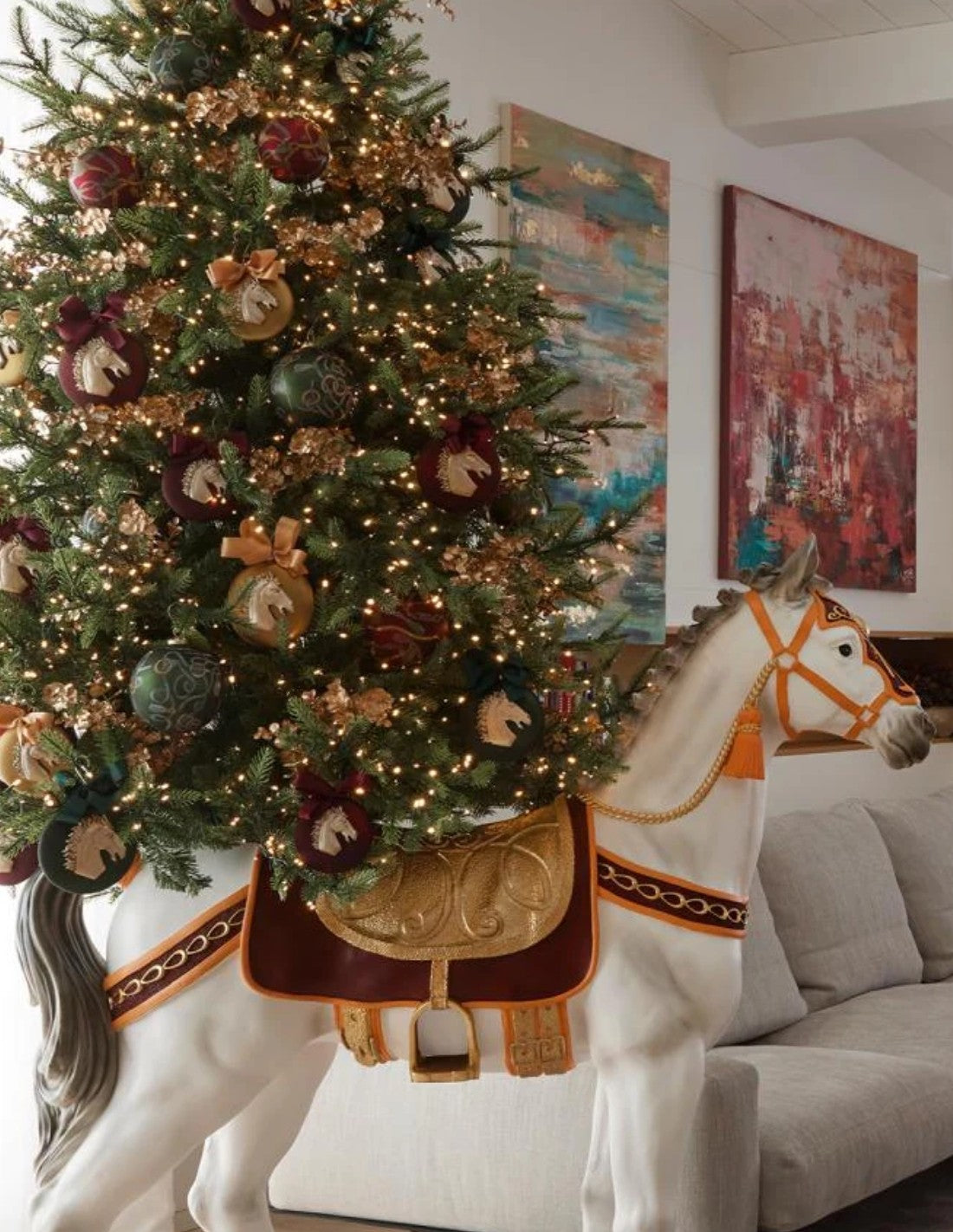 Base Albero Di Natale Cavallo Bianco -EDG 142cm