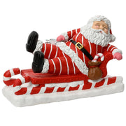 Base Albero Di Natale In Policemento Babbo Natale Su Slittino Candy Stick 58cm