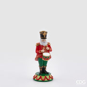 Portacandela Natalizio Tema Circo Babbo Natale Con Tamburo 25cm