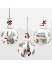 Pallina Albero Di Natale In Vetro Sport Sulla Neve 10cm Prodotto Assortito
