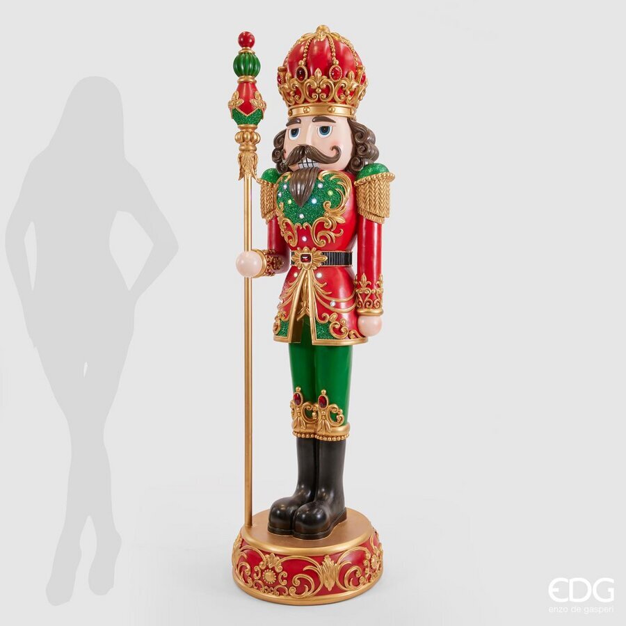Addobbo Di Natale Schiaccianoci Poli Con Led 184x53cm