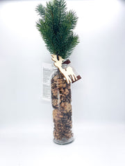 Addobbo Natale Ramo In Bottiglia Con Pigne 37CM