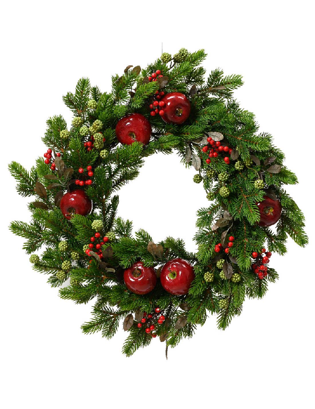 Decorazione Di Natale Ghirlanda Da Interni Con Mele E Bacche d60cm