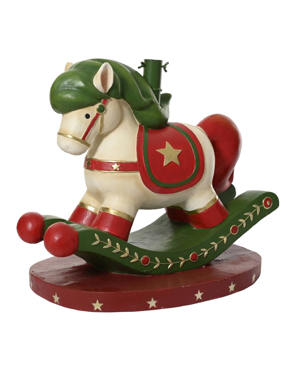 Base Albero Di Natale In Magnesio Cavallo A Dondolo 55cm