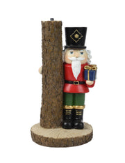 Base Albero Di Natale Soldatino Schiaccianoci Con Regalo h30cm