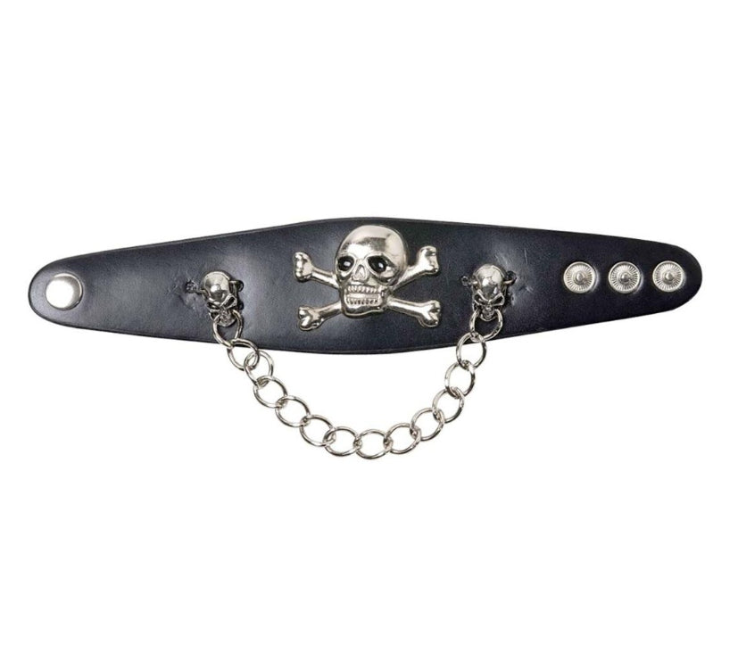Bracciale Teschio Nero Accessori Halloween E Carnevale