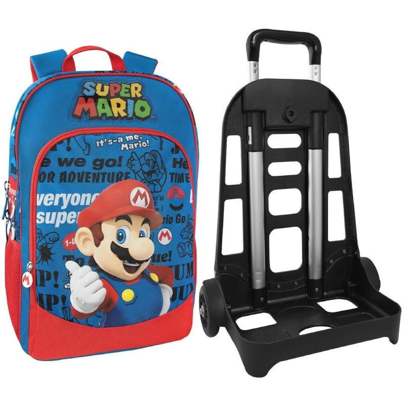 Zaino Organizzato Trolley Staccabile New Super Mario