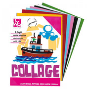 Fogli Carta Adesiva Per Collage 20x24cm Colori Assortiti 6pz