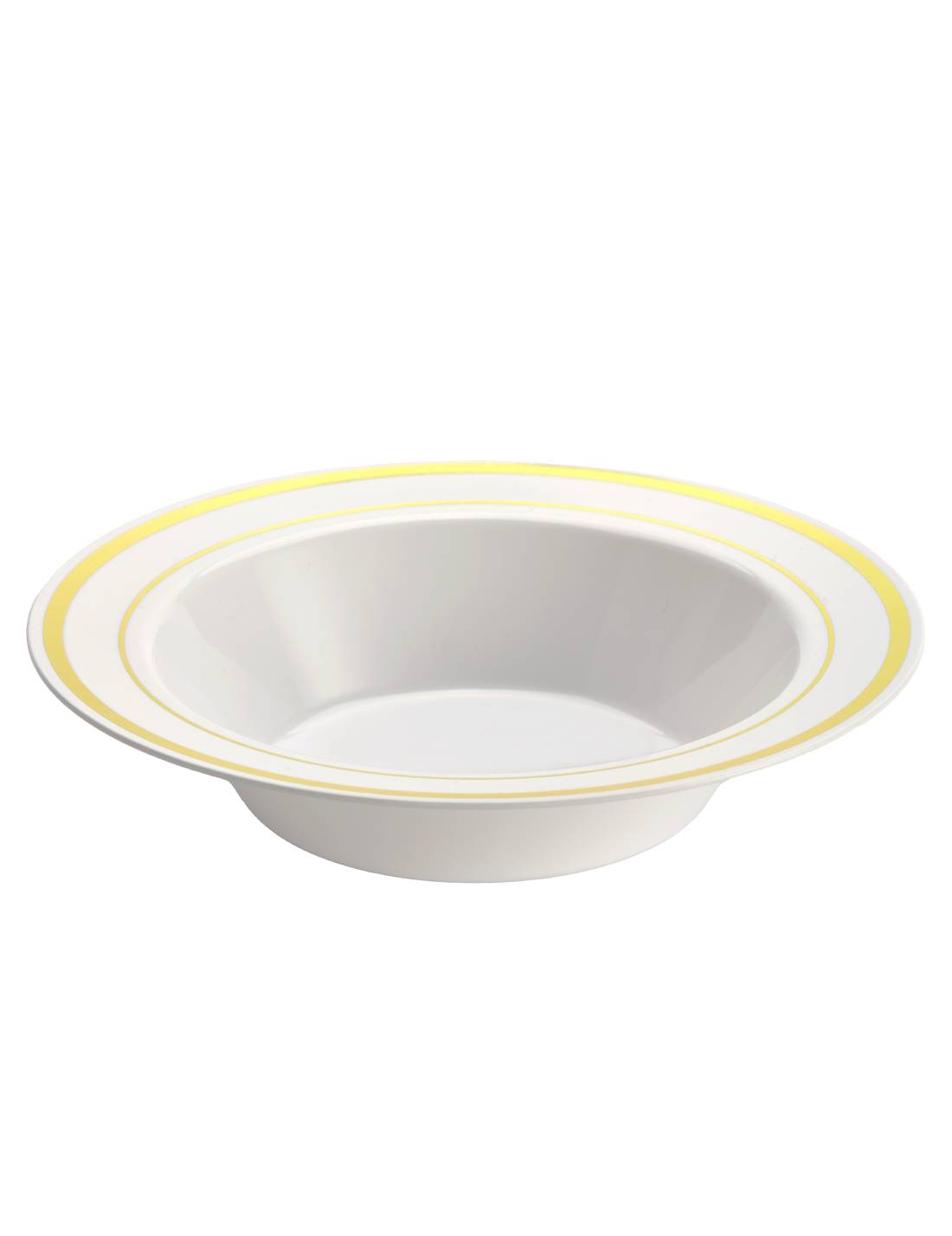Set 10pz Ciotola In Plastica Bianca Bordo Dorato 355ml