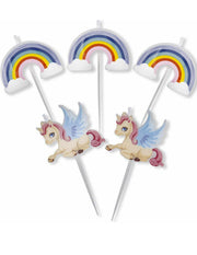 Set 5 Candeline Unicorno E Arcobaleno