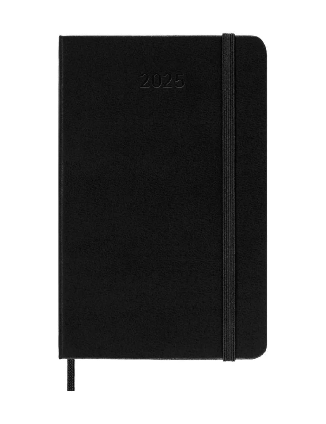 Agenda Settimanale 12 Mesi 2025 Moleskine Nera Copertina Rigida 14cm