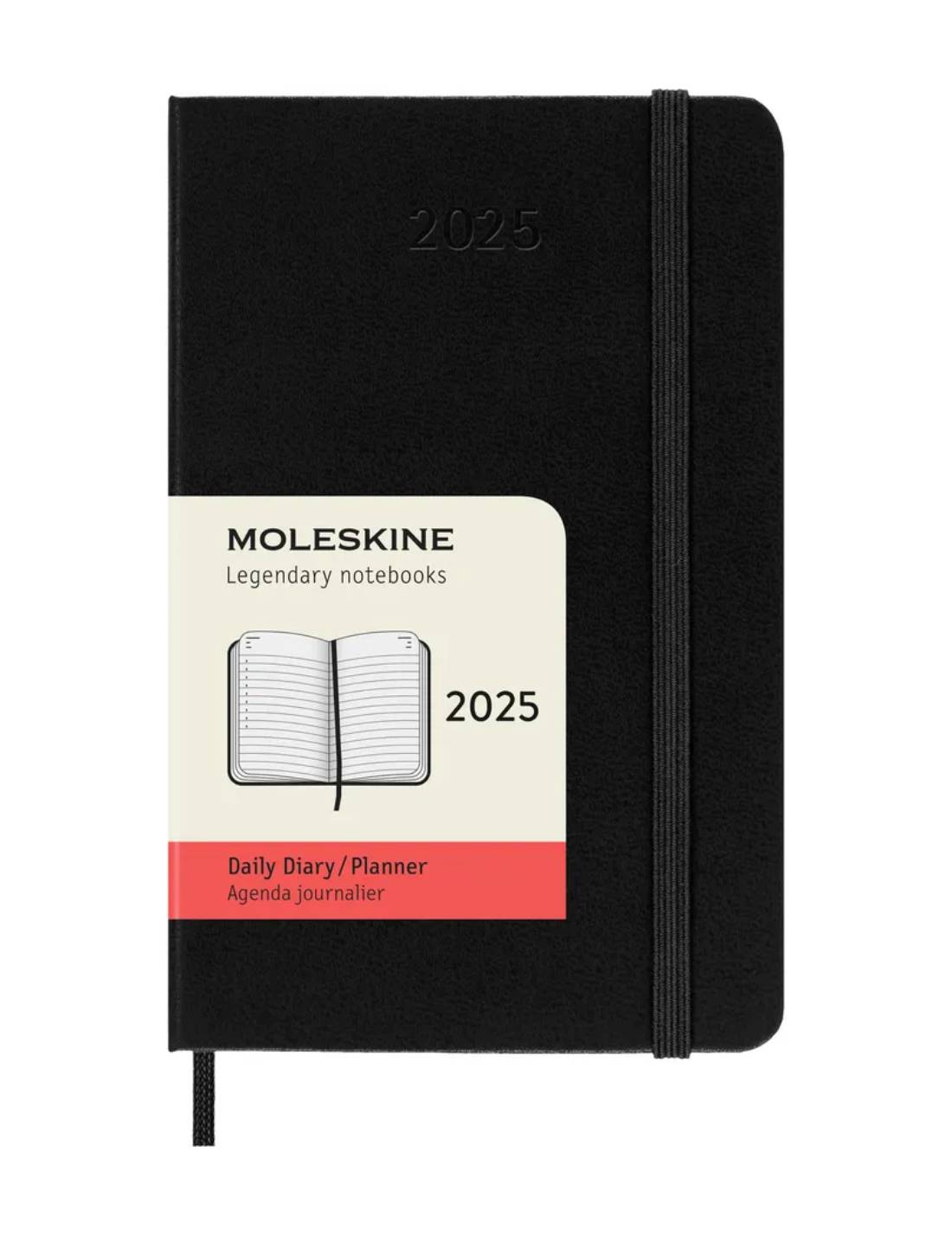 Agenda Settimanale 12 Mesi 2025 Moleskine Nera Copertina Rigida 14cm