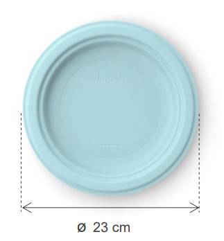 Piatti in polpa di cellulosa Turchesi 23cm 50 pz.