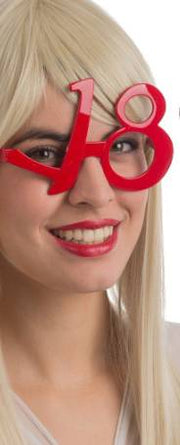 Occhiali Festa in Plastica Rosso 18Anni