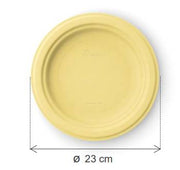 Piatti in polpa di cellulosa Gialli 23cm 50 pz.