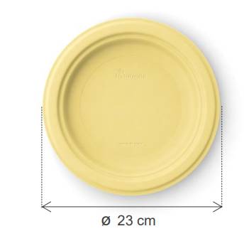 Piatti in polpa di cellulosa Gialli 23cm 50 pz.