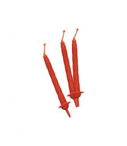 Candeline Di Compleanno Mezzo Stelo In Cera Rosse Con Supporto 12pz.