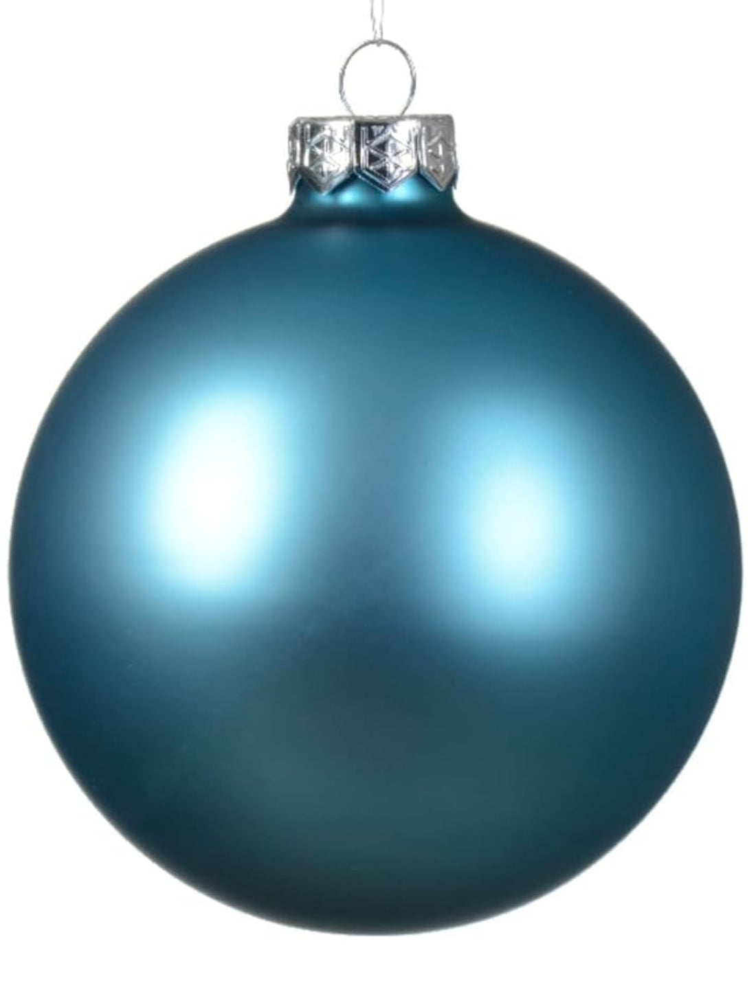Palline Albero Di Natale In Vetro Azzurro Cielo 8cm