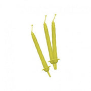 Candeline Di Compleanno In Cera Spirale Gialle Con Supporto 12pz.