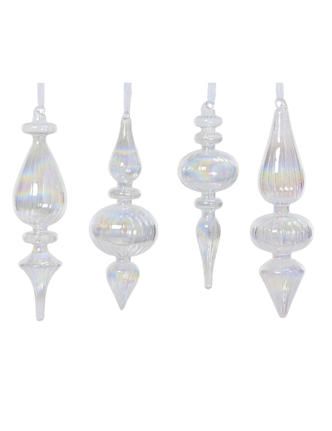 Pallina Albero Di Natale Ornamentale In Vetro Iridescente 22cm