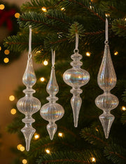 Pallina Albero Di Natale Ornamentale In Vetro Iridescente 22cm