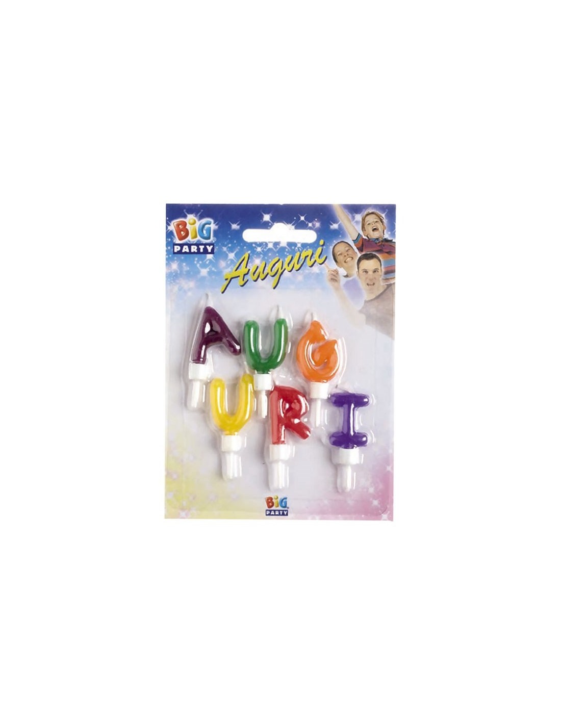 Candeline Di Compleanno In Cera Auguri Multicolor 6pz.