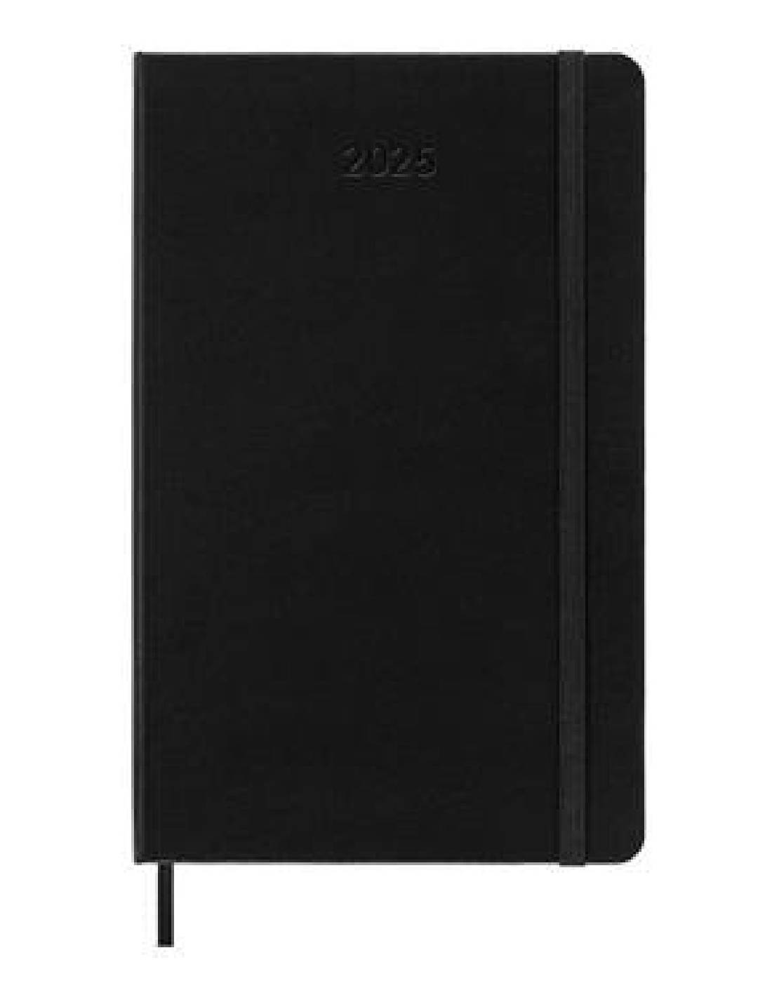 Agenda Settimanale Orizzontale 12 Mesi 2025 Moleskine Nera Large Copertina Rigida 21cm