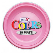 Piatti Di Plastica Fondi Rosa diam. 22cm Set 50 Pz.