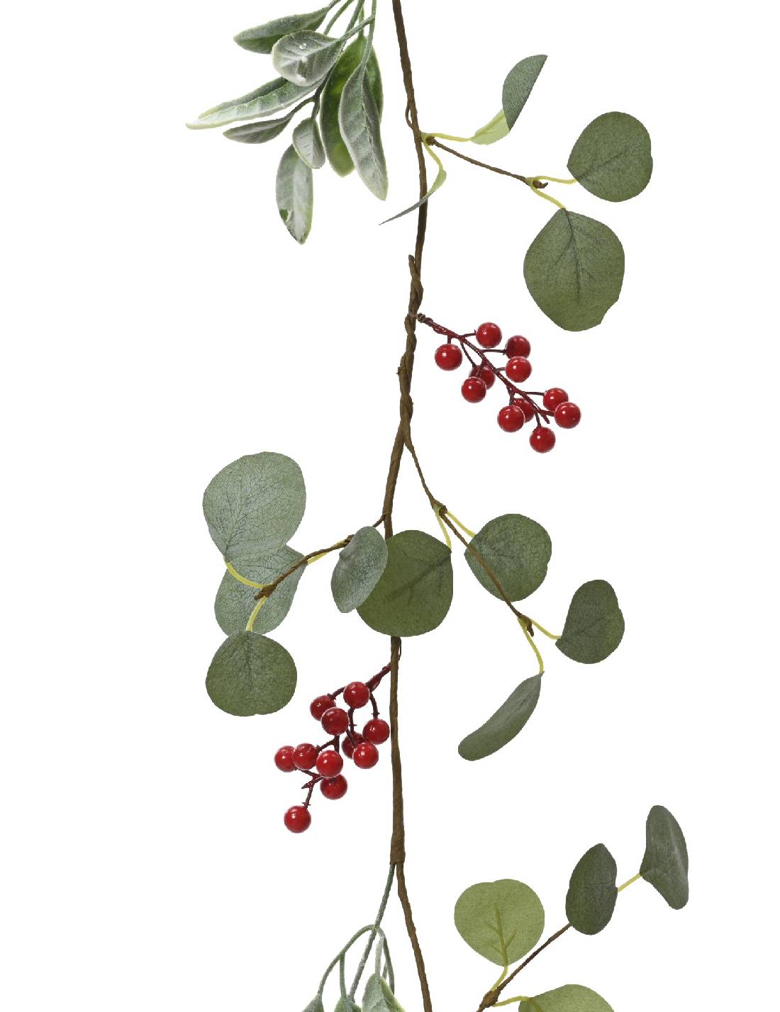 Ramo Artificiale Decorativo In Poliestere Con Bacche Rosse 150cm
