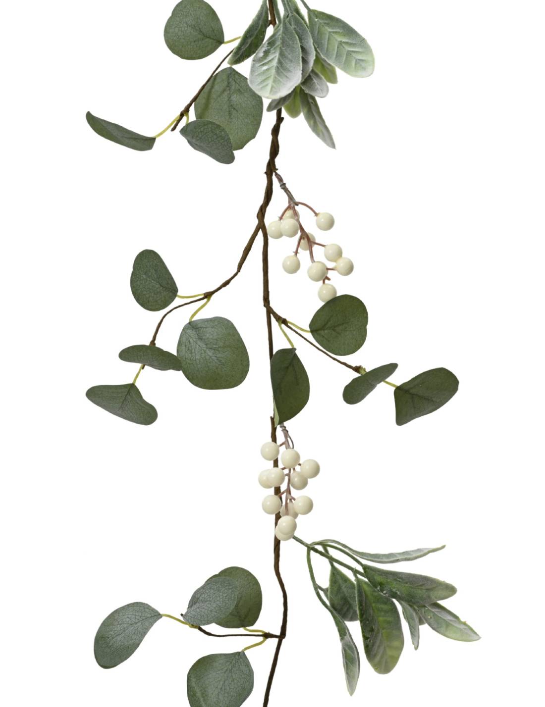 Ramo Artificiale Decorativo Con Bacche Bianche 150cm
